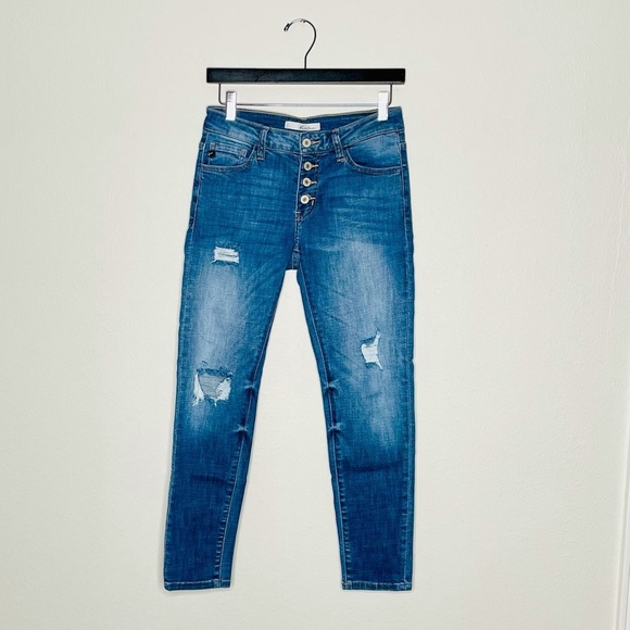 KanCan Denim - KanCan Distressed Skinny Jean with Buttonfly